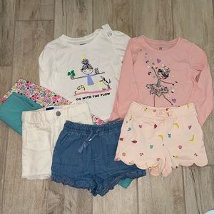 Gap Old Navy Girls 3T Bundle Long Sleeve Shirts Shorts Pants New